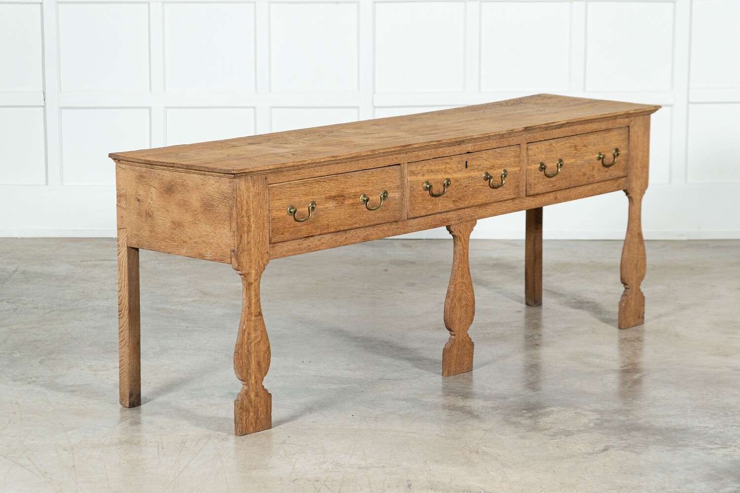 19thC Stripped English Oak Dresser Base