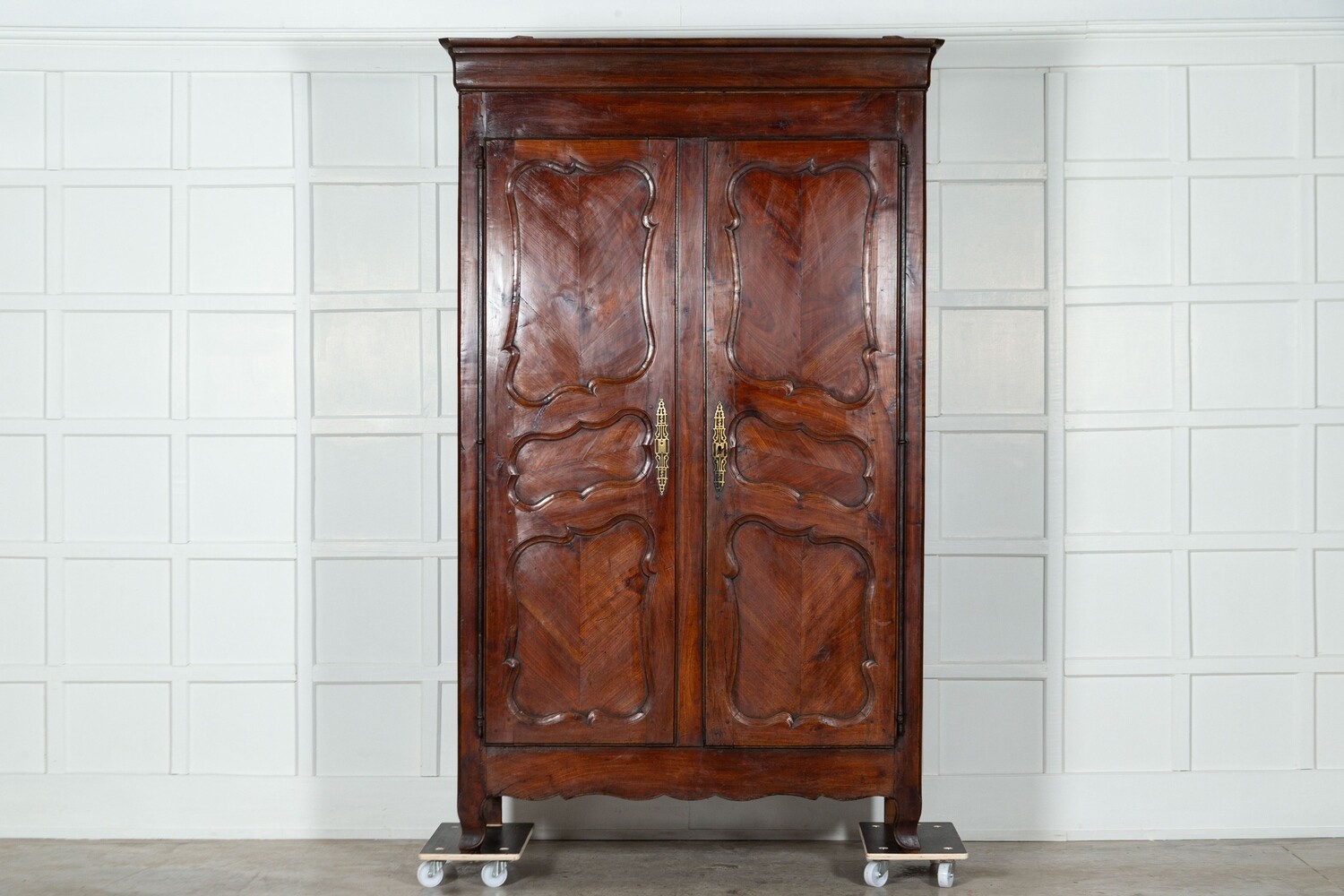 19thC French Fruitwood Armoire