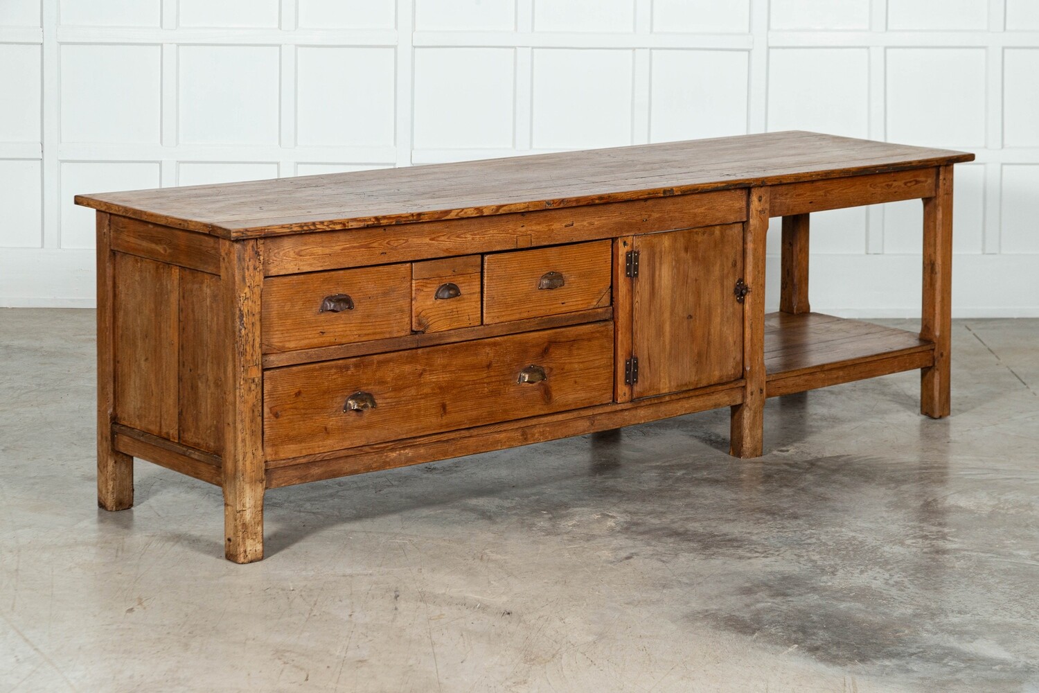 Monumental 19thC French Pine Bakers Table