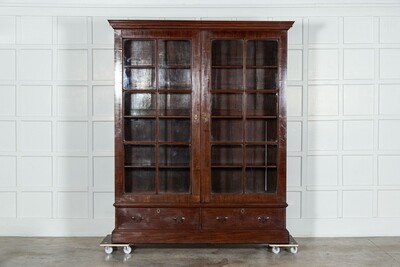 Large 19thC English Mahogany Glazed Bookcase Large 19thC English Mahogany Glazed Bookcase