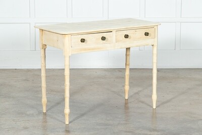 19thC English Faux Bamboo Bleached Pine Side Table