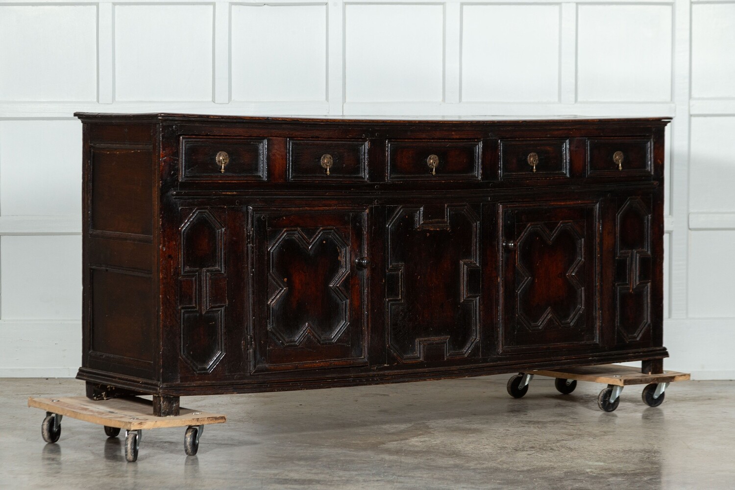 Large 17thC English William & Mary Oak Dresser