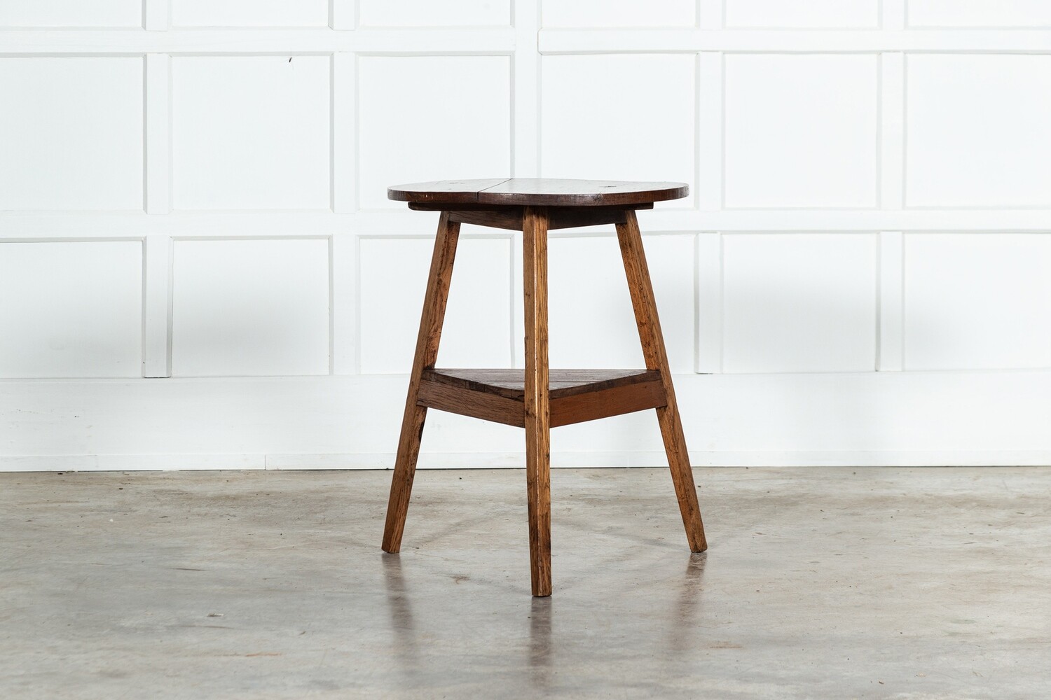 19thC Welsh Walnut & Pine Cricket Table