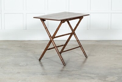 19thC French Faux Bamboo Pine Vendange Table