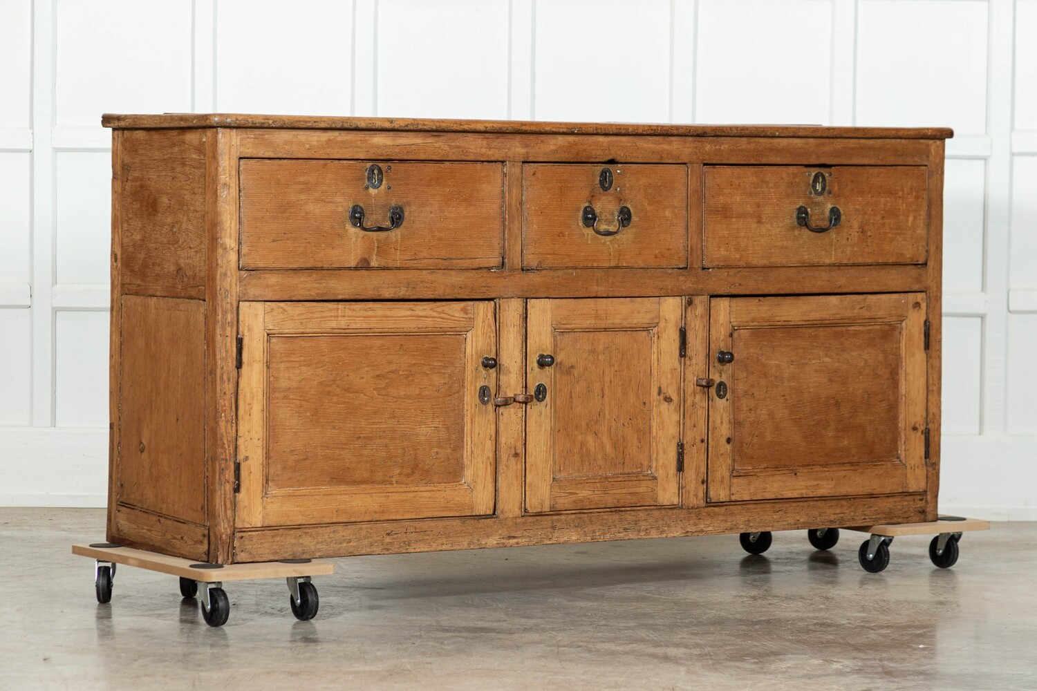 English 19thC Vernacular George III Pine Dresser Base
