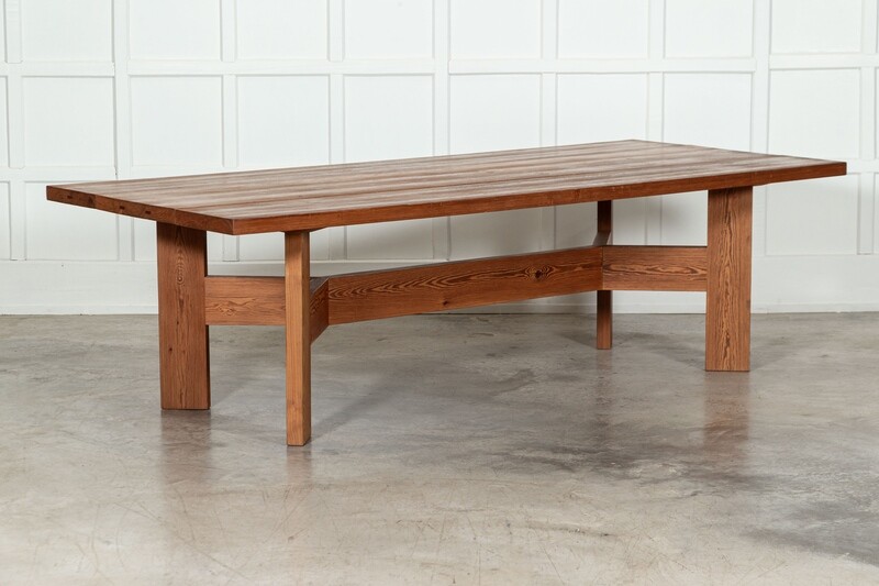 Large MidC English Pine Refectory Table / Desk