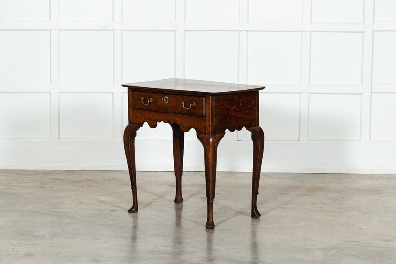 English 18thC Oak Low Boy Lamp Table