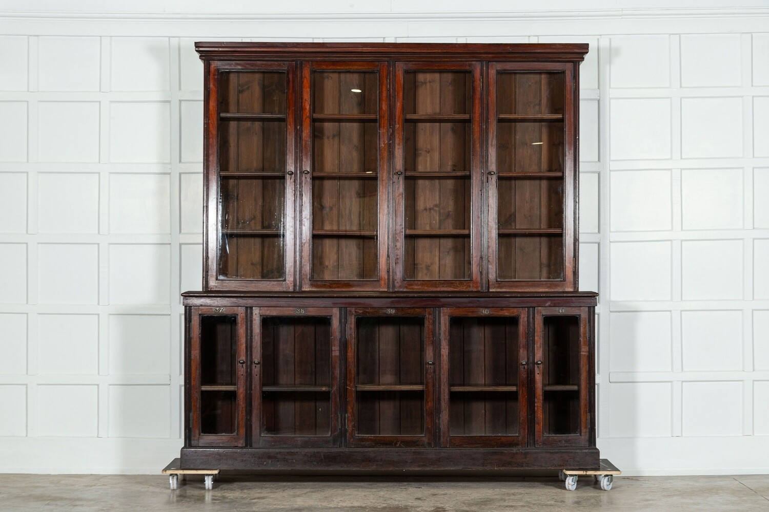 Large 19thC English Glazed Mahogany Bookcase