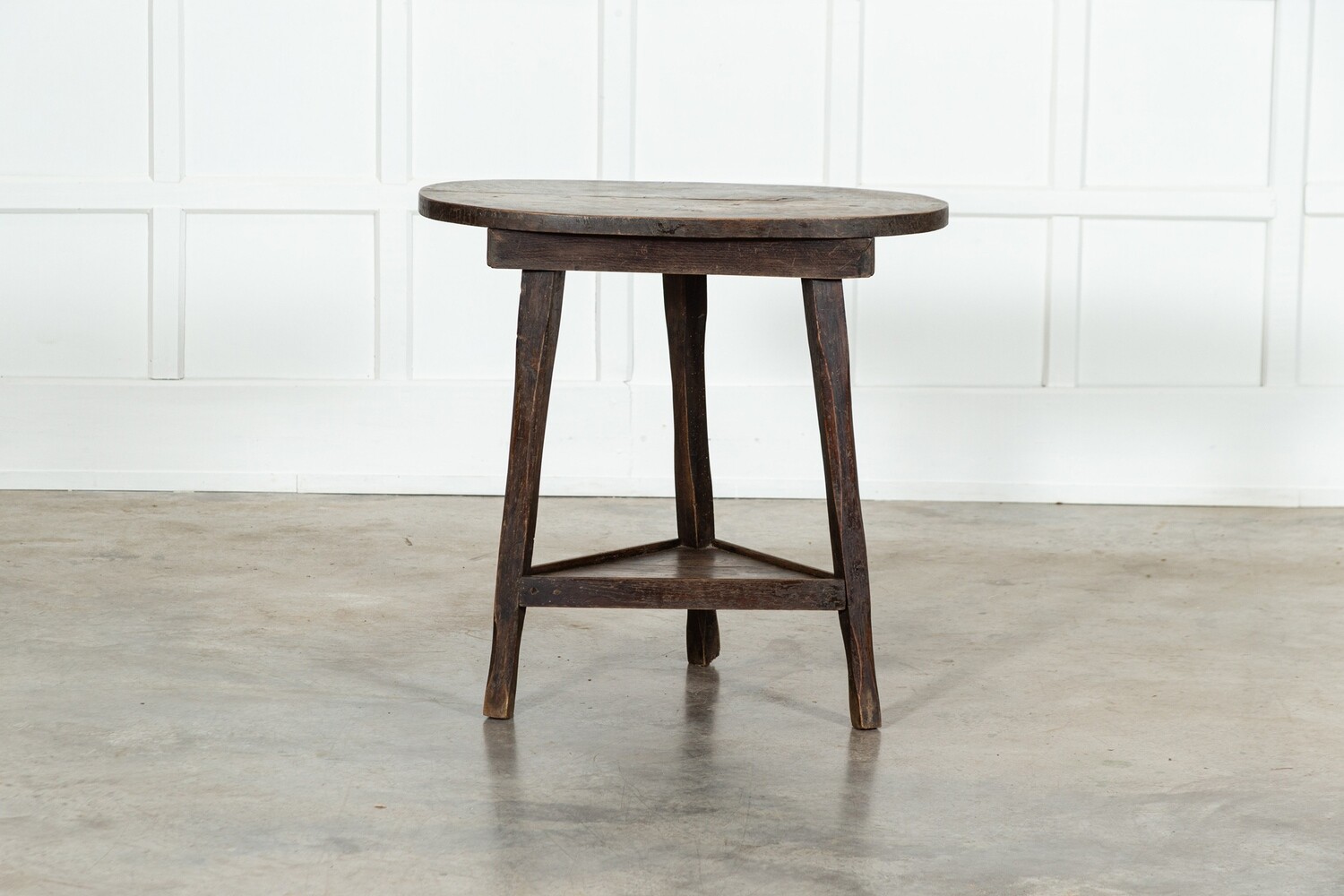 19thC English Vernacular Fruitwood Cricket / Tavern Table