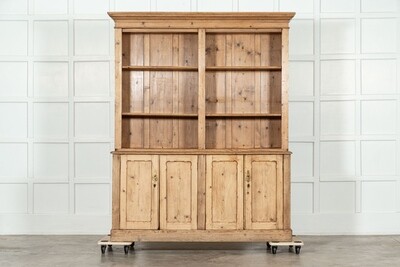 Large 19thC English Pine Bookcase / Dresser