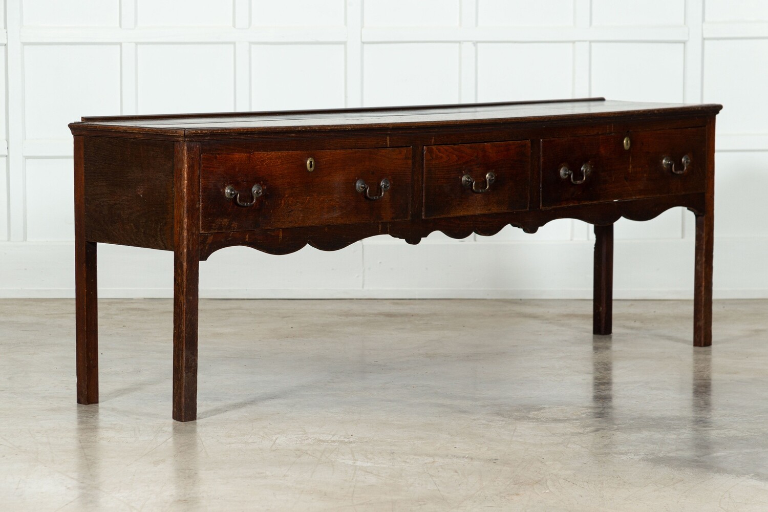 Large 19thC English Oak Dresser Base