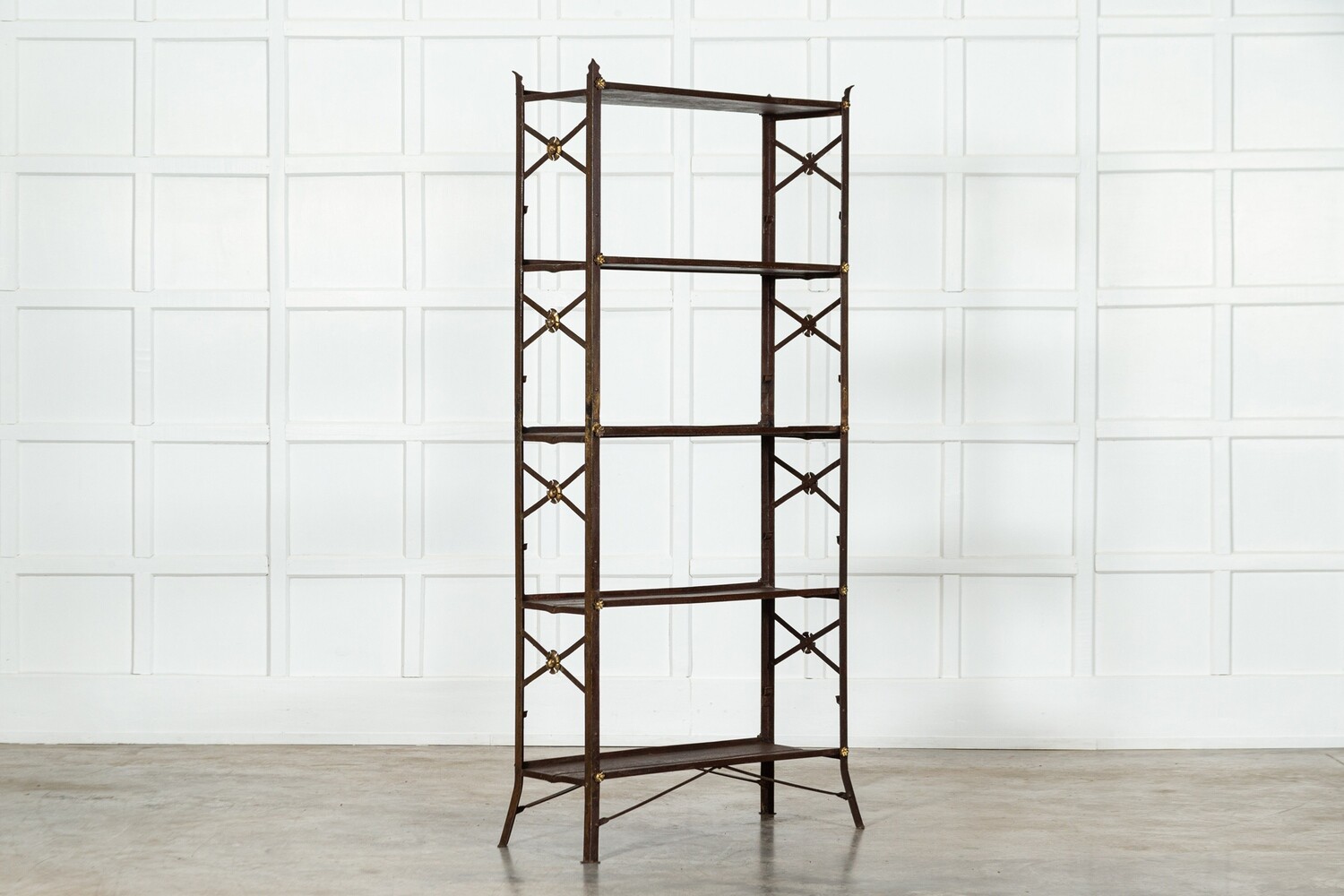 19thC French Painted Iron Bookcase