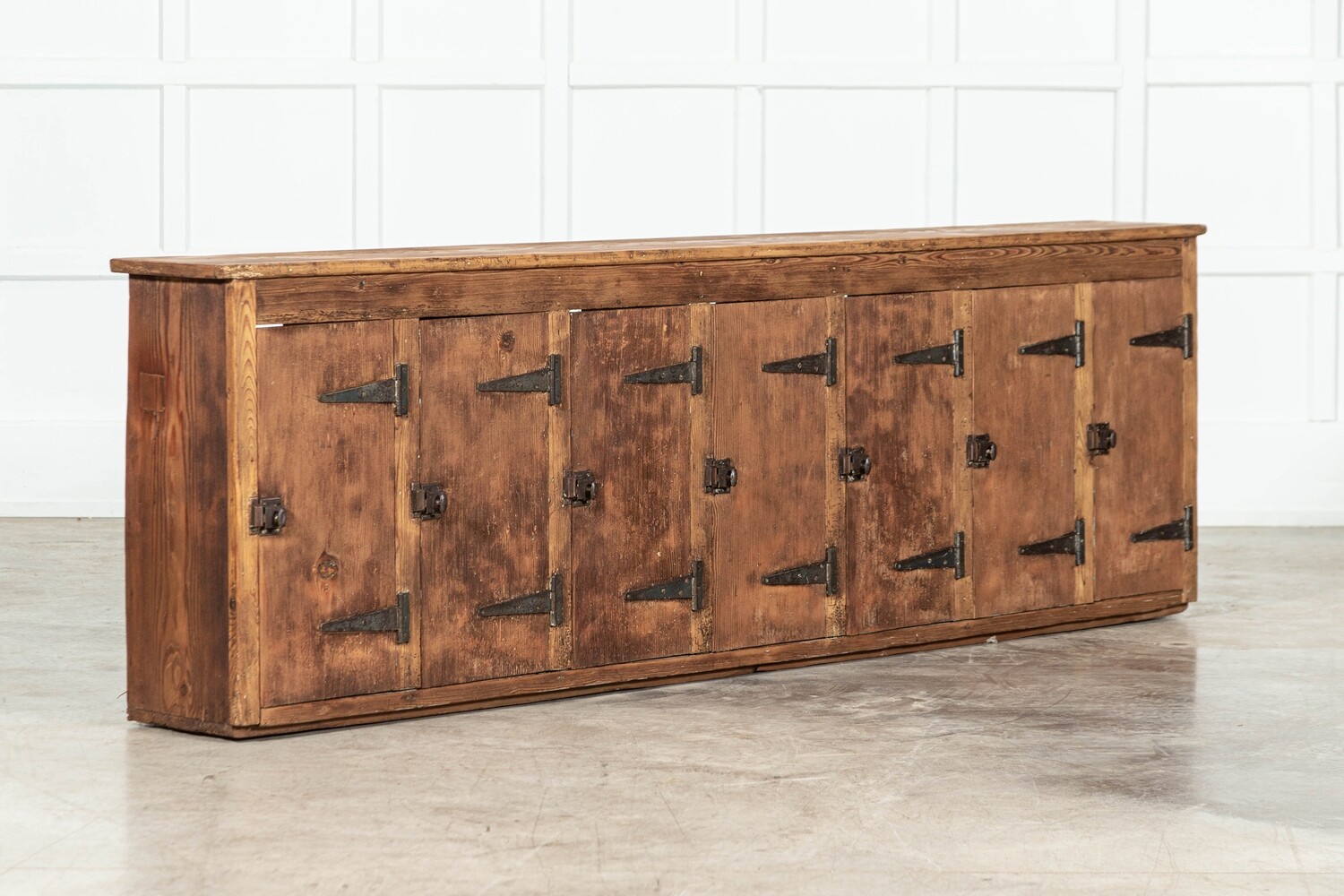 Large English Pine Locker Cabinet