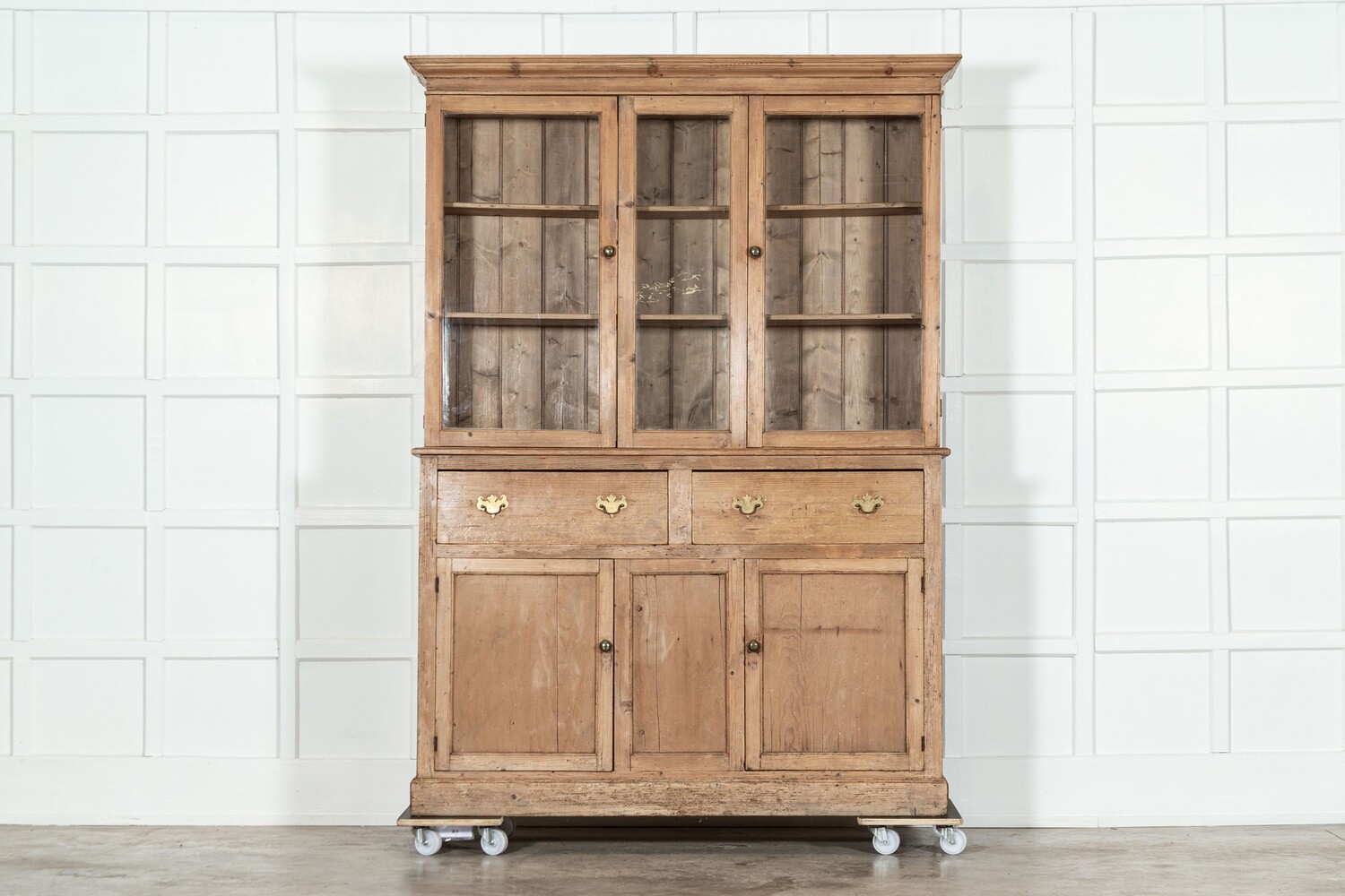 Large English Pine Glazed Dresser