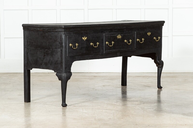 Large 19thC Grain Ebonised  English Oak Dresser Base