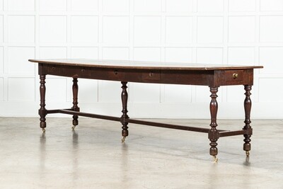 Monumental English 19thC Oak Refectory Table