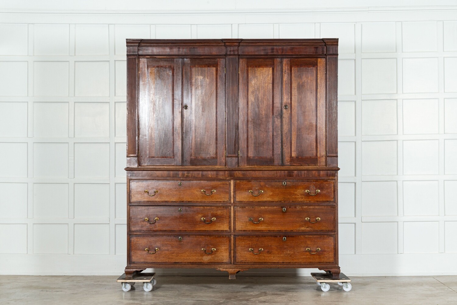Large Georgian English Oak Housekeepers Cupboard