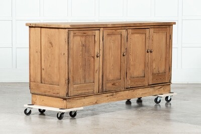 Large English 19thC Pine Dresser Base 