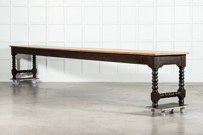 Monumental English 19thC Pine Convent Refectory Table