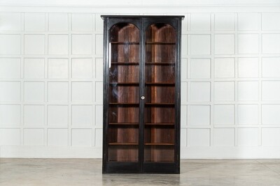 Large English Mahogany Glazed Bookcase / Vitrine