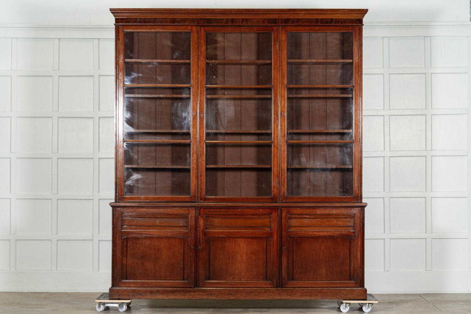 Large 19thC English Mahogany Glazed Bookcase