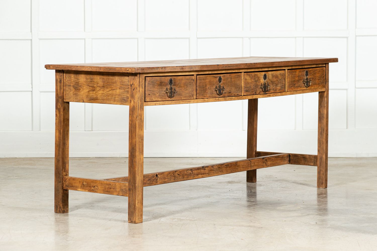 Large 19thC English Elm & Mahogany Vernacular Table