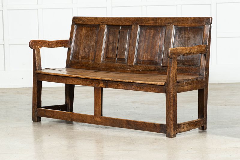 18thC English Oak Vernacular Settle