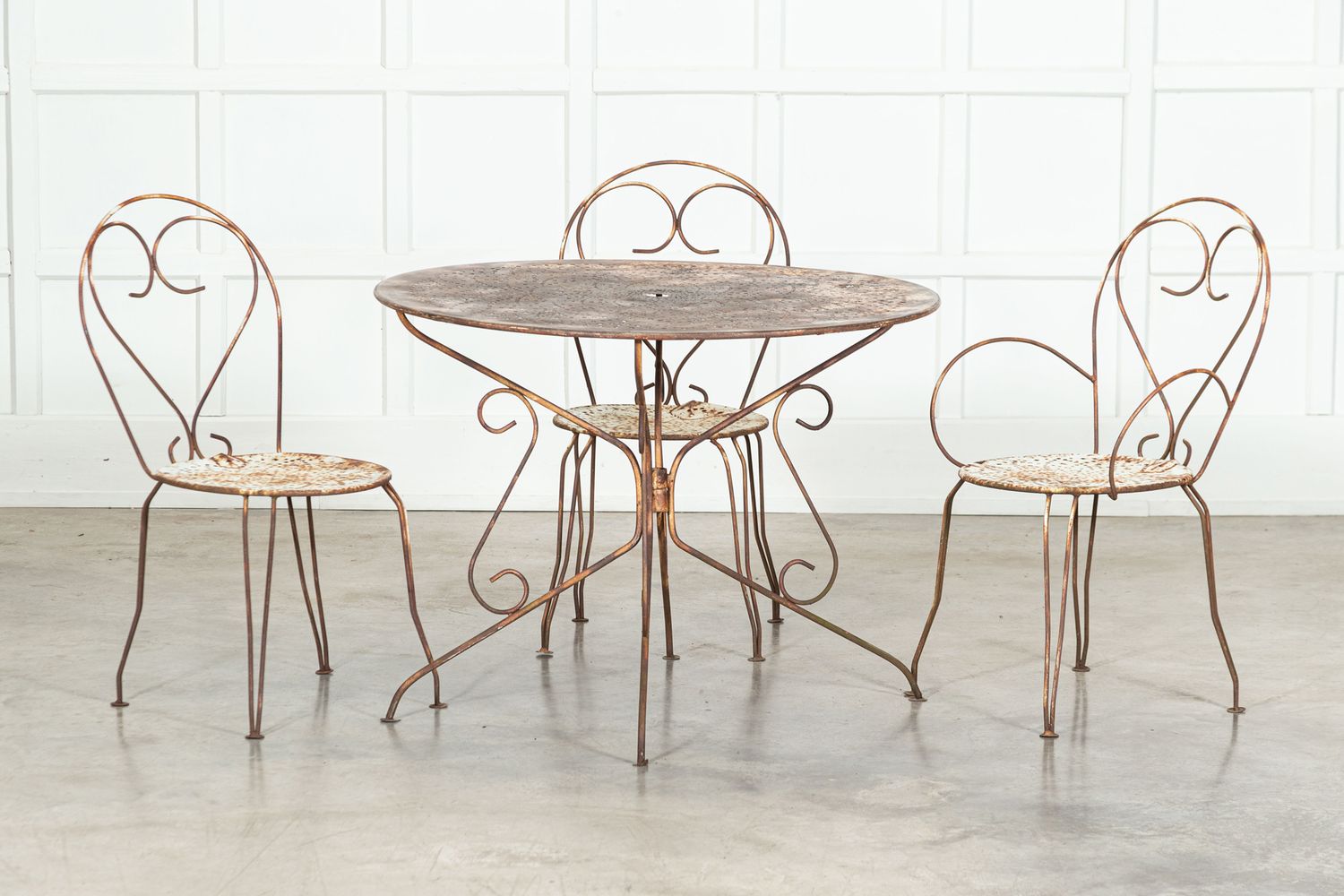 Large French Bistro Table & Chairs Patio Set