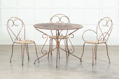 Large French Bistro Table & Chairs Patio Set