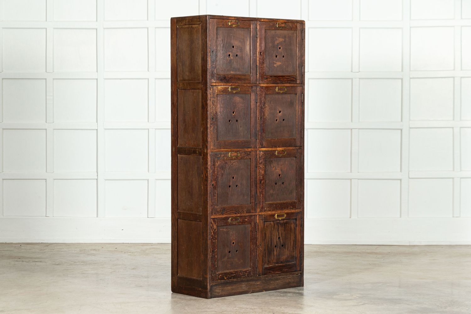 Large English Pine Locker Cabinet