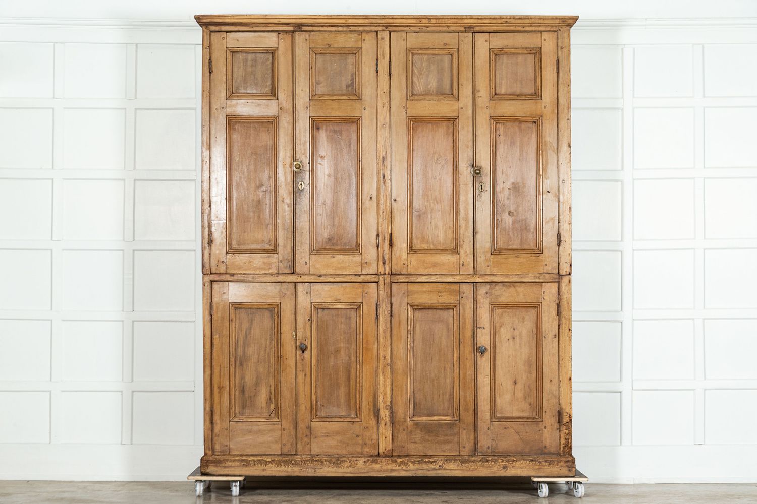 Large 19thC English Estate Made Pine Housekeepers Cupboard
