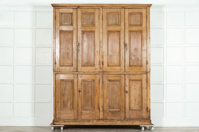 Large 19thC English Estate Made Pine Housekeepers Cupboard