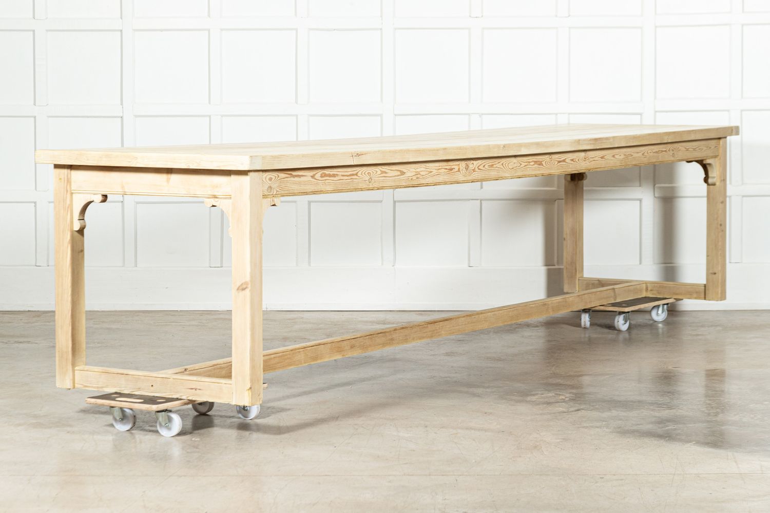 Monumental 19thC English Pine Refectory Table