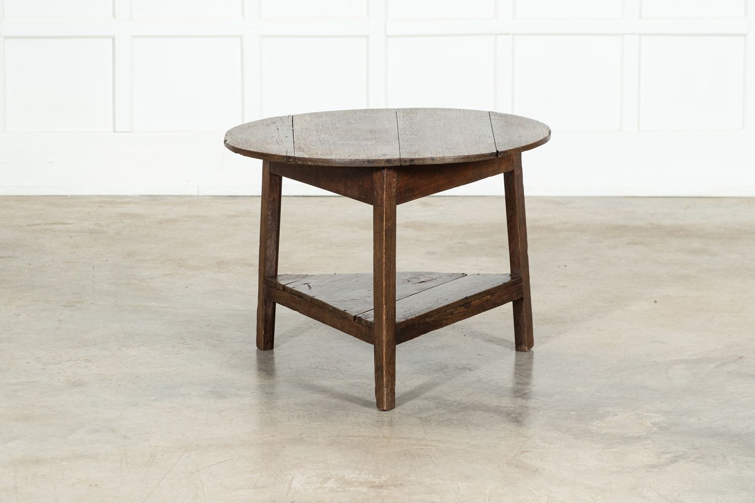19thC English Oak Tiered Cricket Table