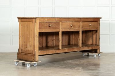 Large 19thC English Pine Shop Counter
