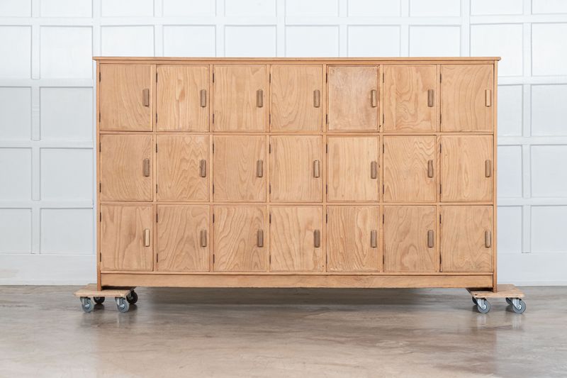 Large English Oak & Pine Locker Cabinet