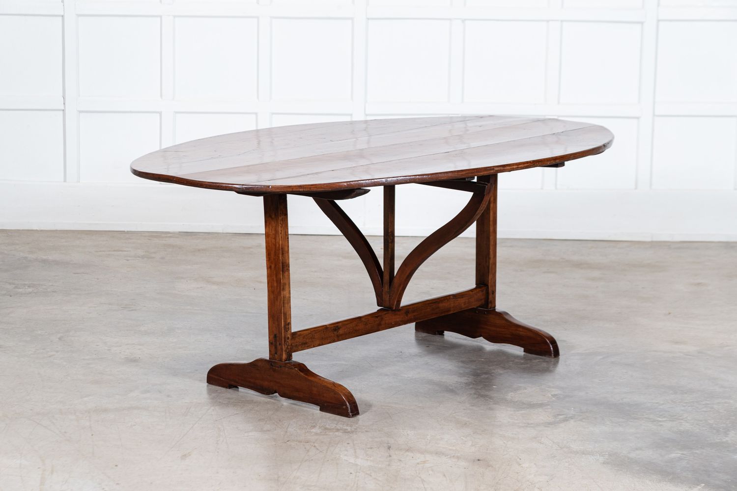 Large 19thC French Fruitwood Oval Vendange Dining Table