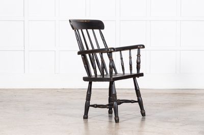 19thC Irish Ebonised Famine Chair