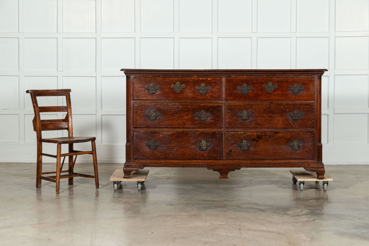 English George III 18thC Oak Mule Chest