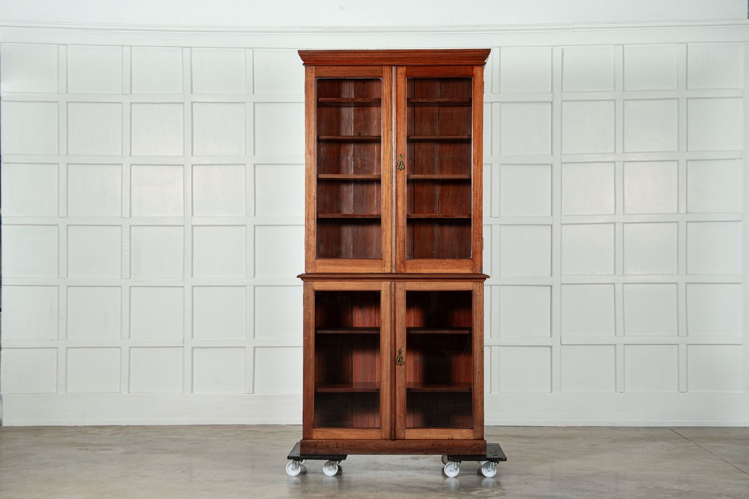 19thC English Mahogany Glazed Bookcase