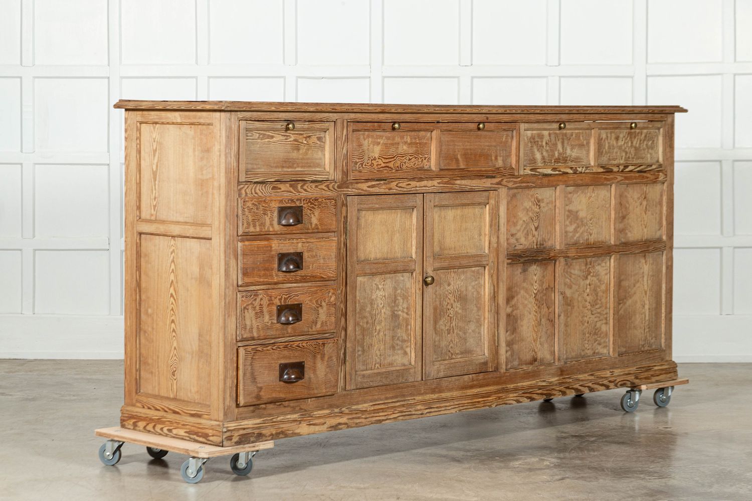 Large English Pine Dresser Base Cabinet