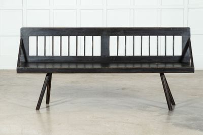 Early 20thC Primitive Painted Settle