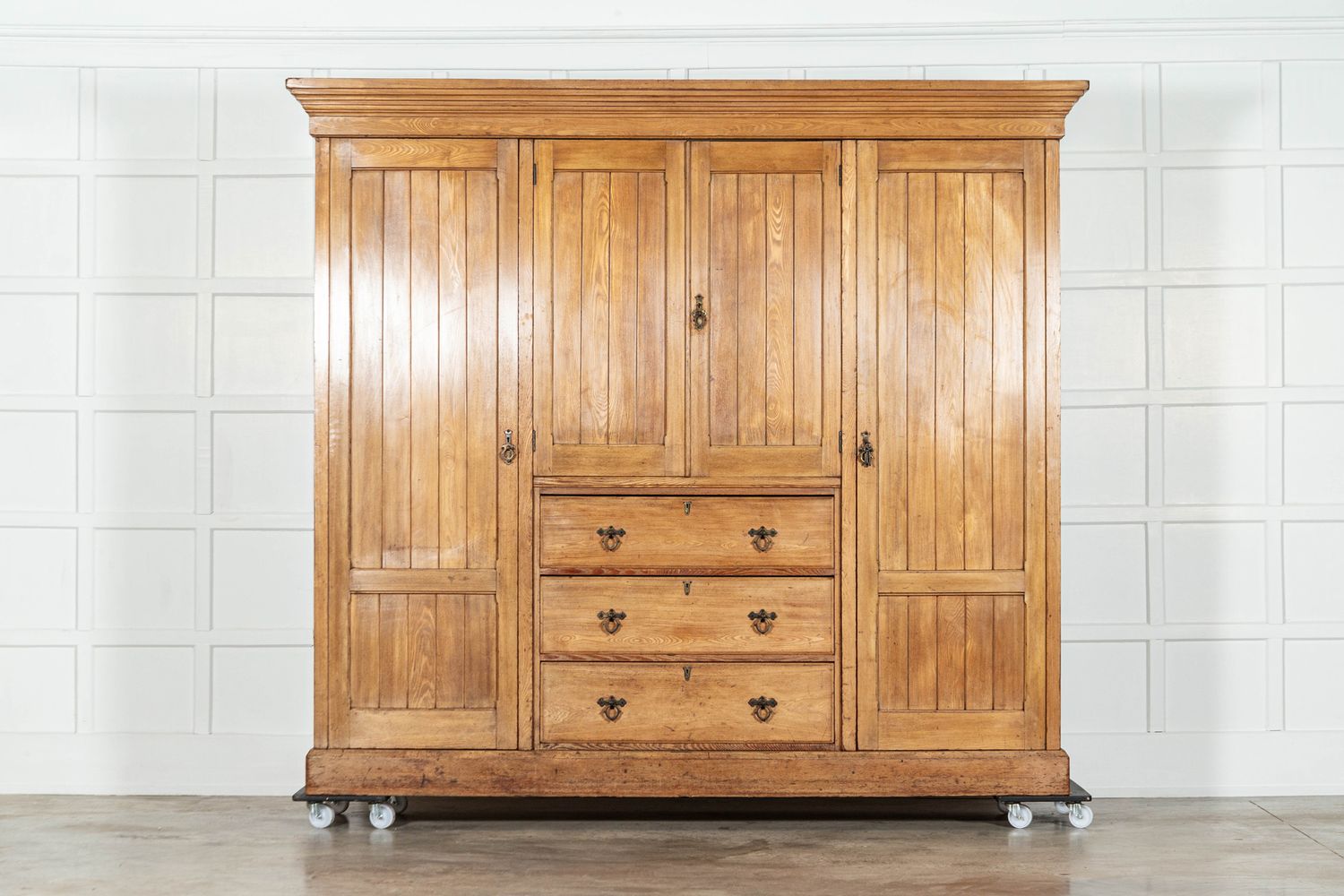 Monumental 19thC English Country House Ash Linen Press
