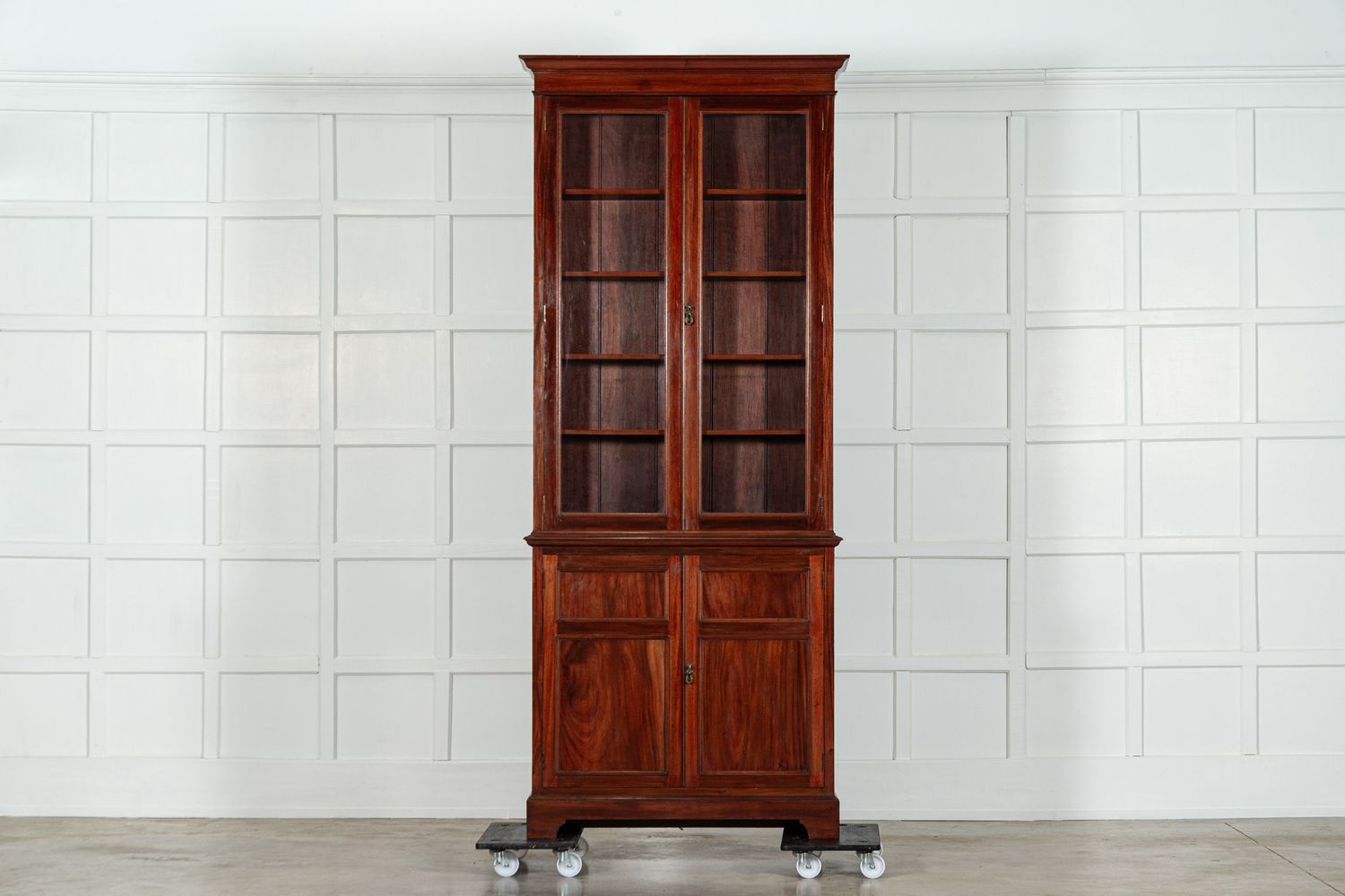 19thC English Mahogany Glazed Bookcase