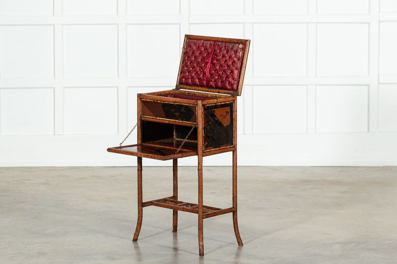 19thC French Bamboo & Lacquer Work Table