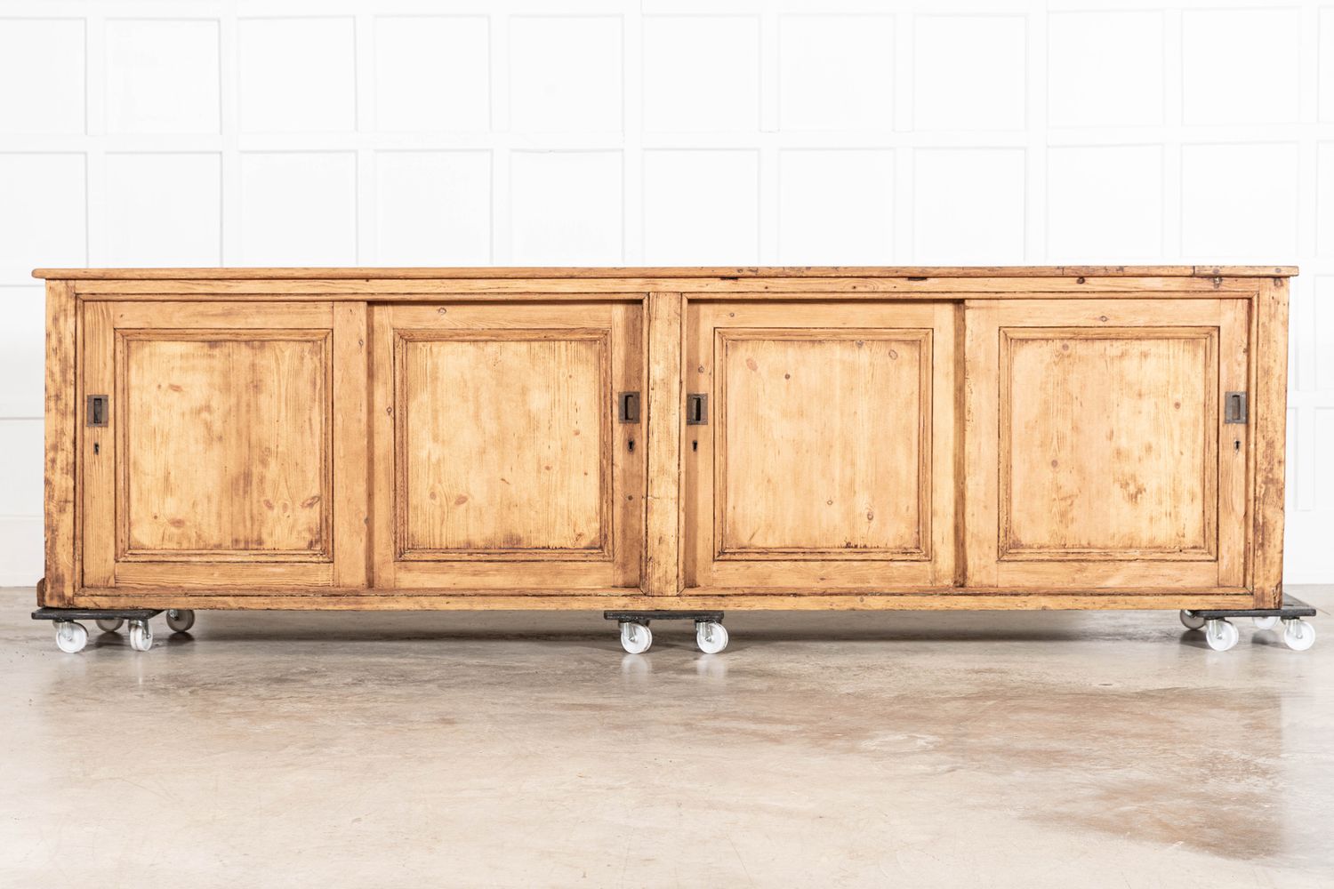 Monumental 19thc English Pine Dresser Base