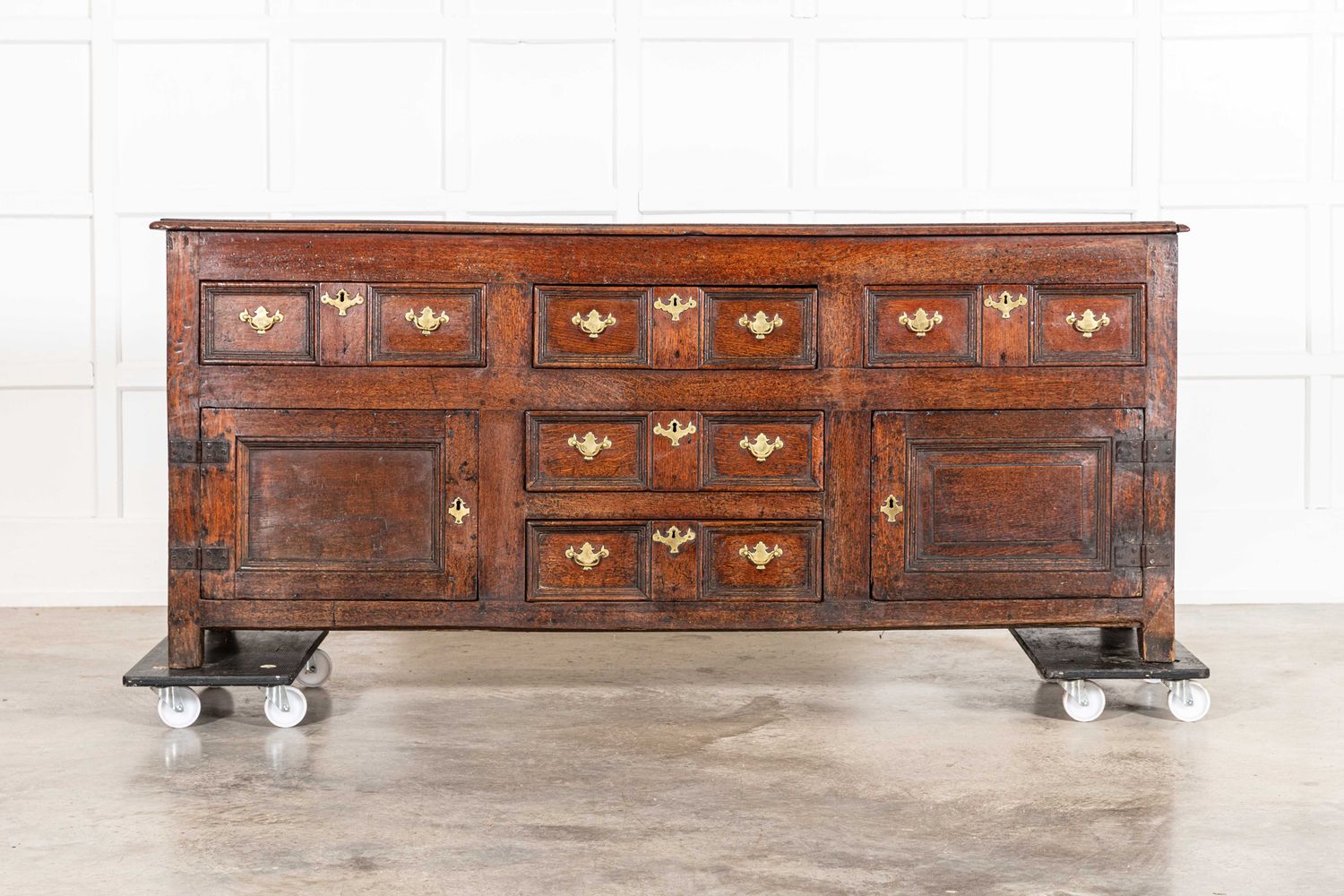 George III English Oak Dresser Base