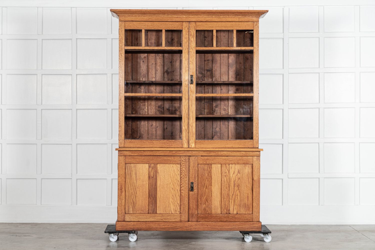 Large English Oak Glazed Dresser