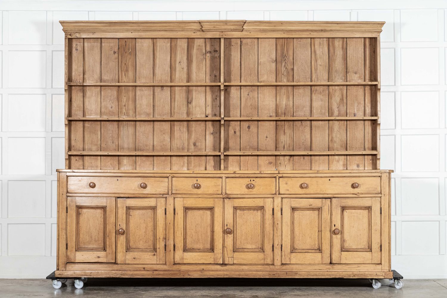 Monumental 19thc English Country House Sycamore Top Dresser