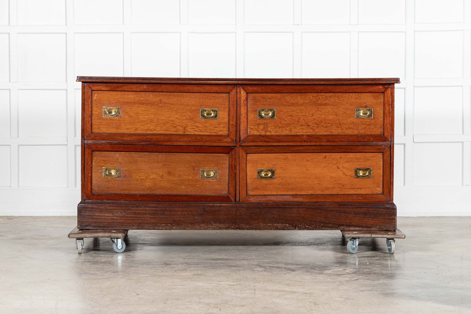 Large 19thC English Mahogany Haberdashery Counter Bank Drawers
